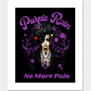 Prince Purple Rain No More Pain Memorial Posters and Art